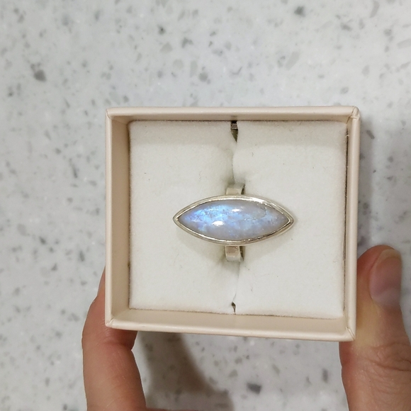 Moonstone Almond Bliss Ring, size 6 - Picture 5 of 6